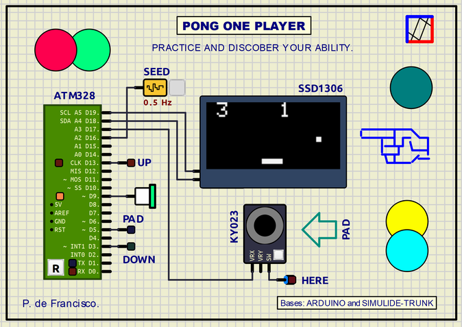220__PONG_ONE PLAYER WITH 128x64 OLED Pong_o10