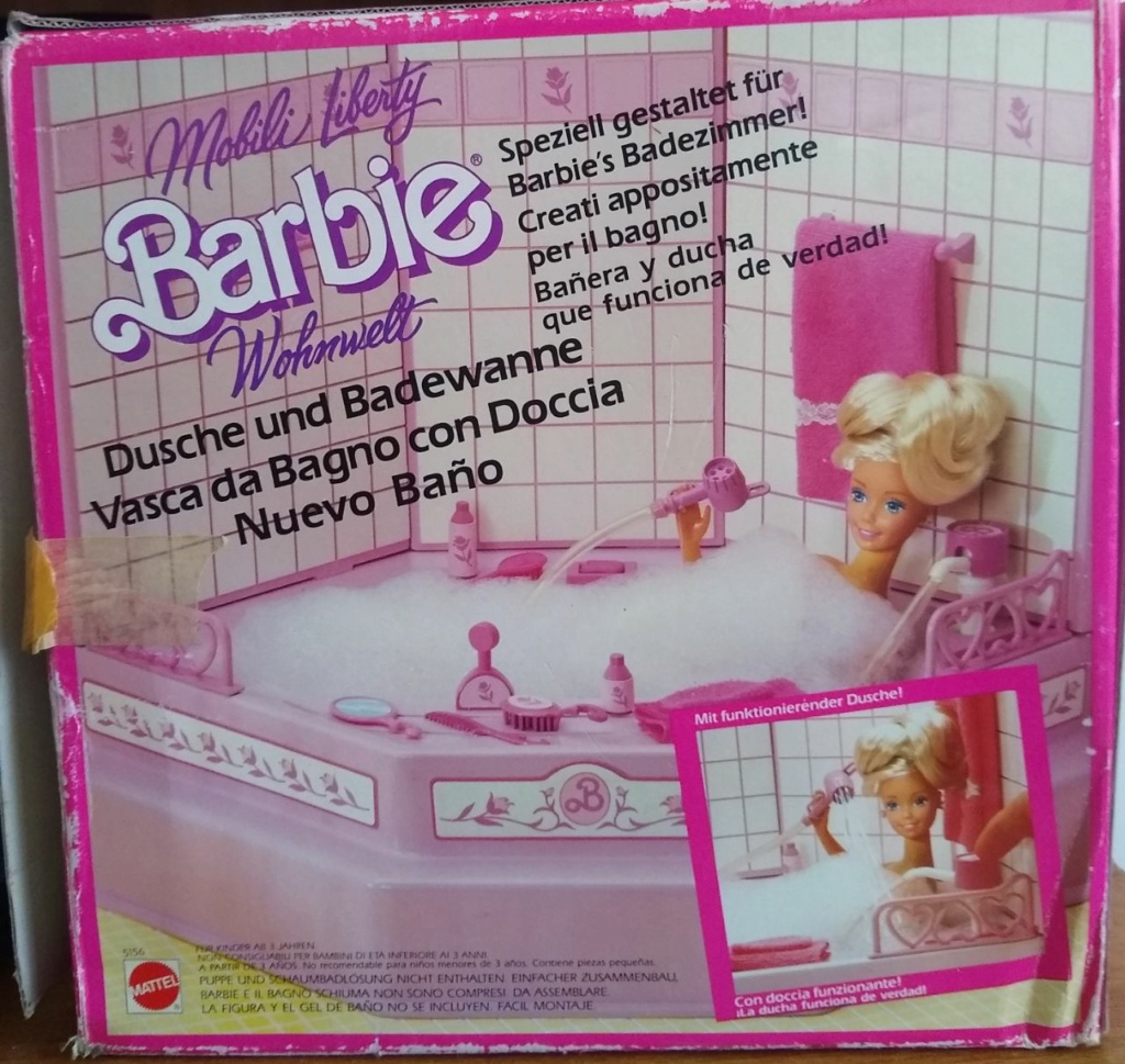 barbie - Barbie Mattel 1987 Shower & Bathtub Mobili Liberty Wohnwelt Mobilier Elegance Living Pretty Msg15113