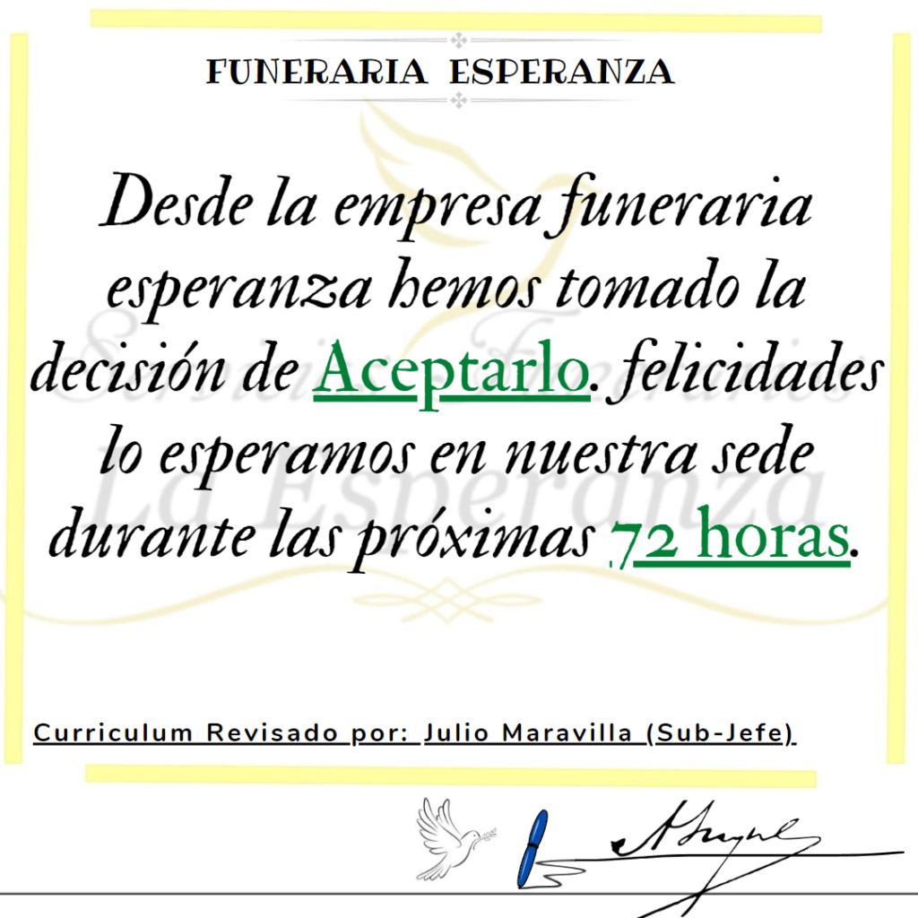 CV - Funeraria La Esperanza -  Julio_86