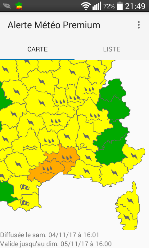 [APP] Alerte Météo : Vigilance météorologique de Météo France sur votre smartphone ou votre tablette. 02_car10