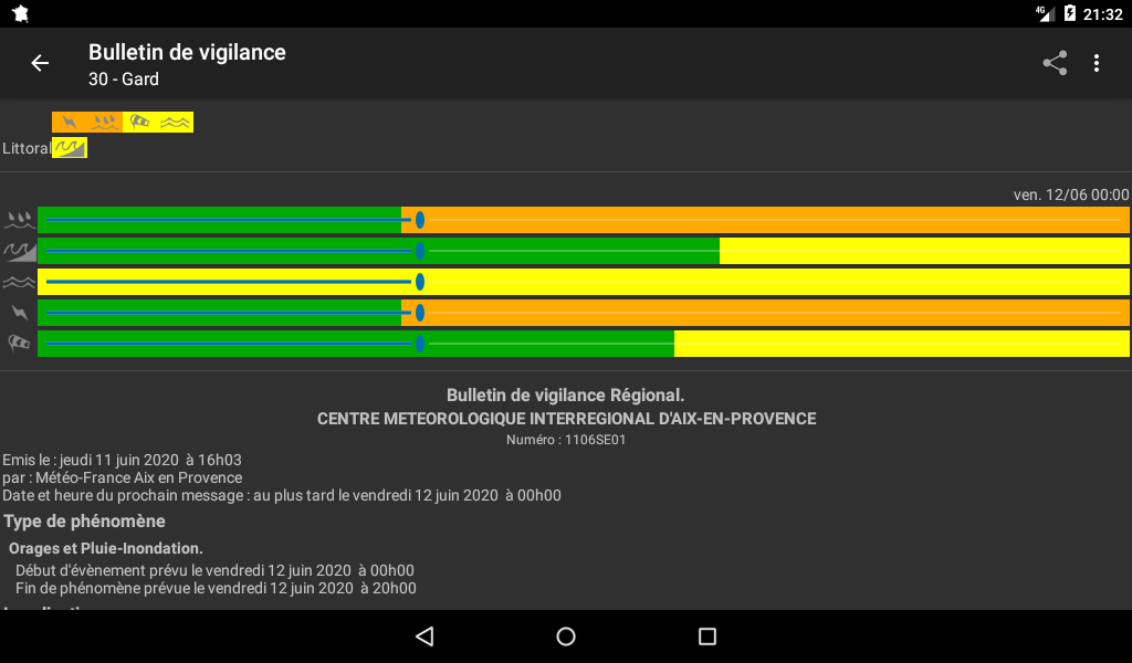 [APP] Alerte Météo : Vigilance météorologique de Météo France sur votre smartphone ou votre tablette. 05_bul11