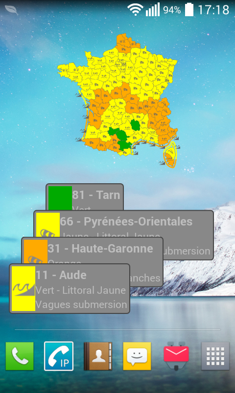 [APP] Alerte Météo : Vigilance météorologique de Météo France sur votre smartphone ou votre tablette. 06_wid10