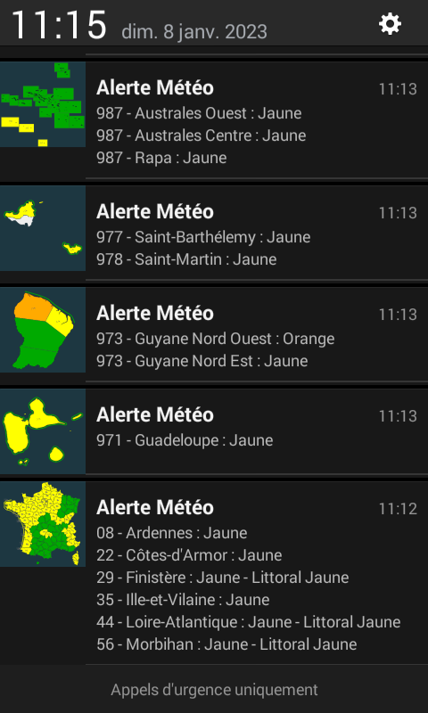 [APP] Alerte Météo : Vigilance météorologique de Météo France sur votre smartphone ou votre tablette. 08_not10