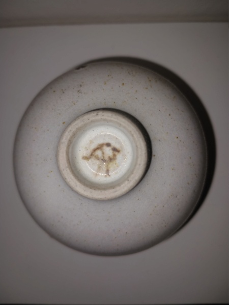 BIrd (?) mark or an A and other letter - Lucy Rie type drip glaze 20220935