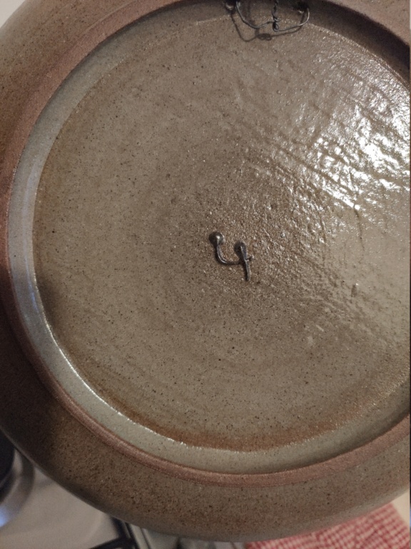 Modernist stoneware plate , H or LI mark Img_2145