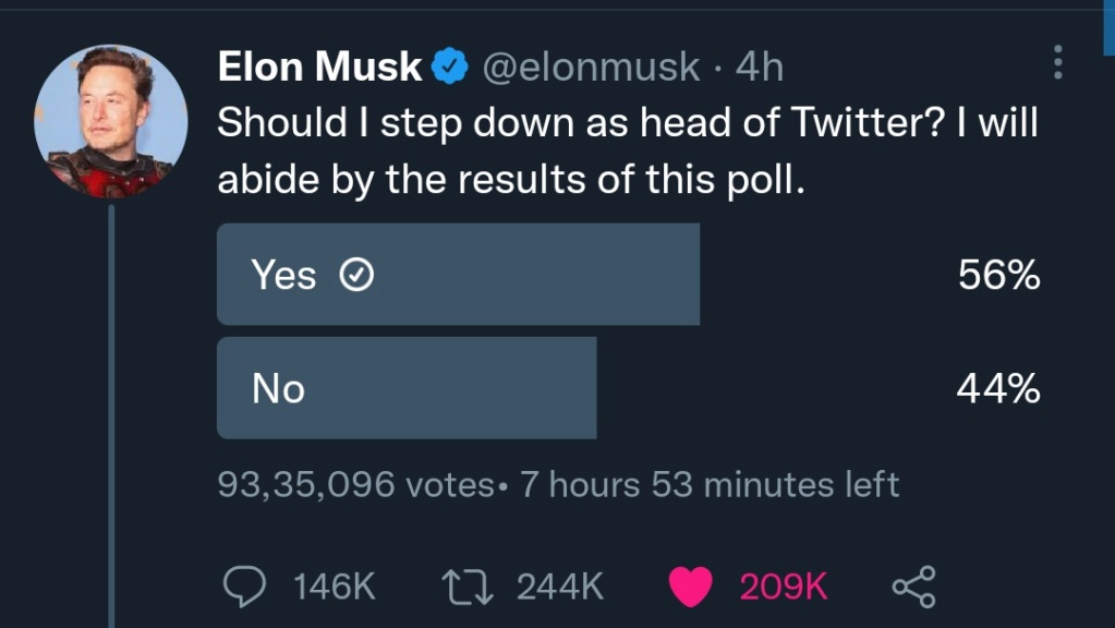 Elon Musk is furious after losing Twitter Poll Img_2011