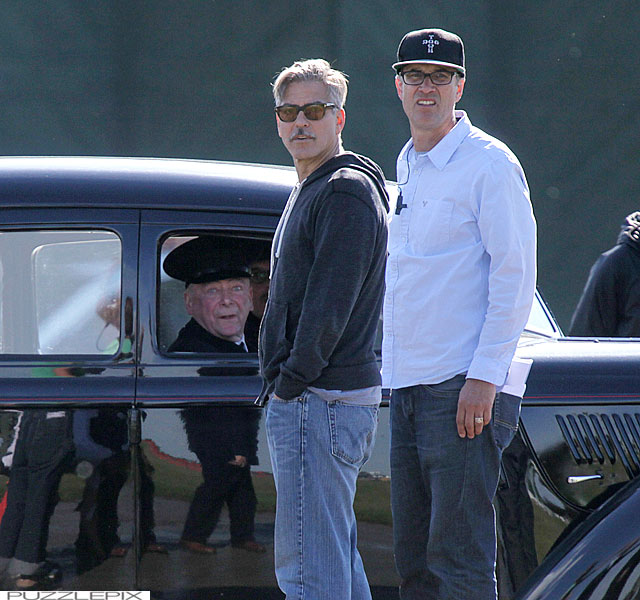 George Clooney filming at RAF/Imperial War Museum Duxford in Cambridgeshire - Page 2 Mm_clo29