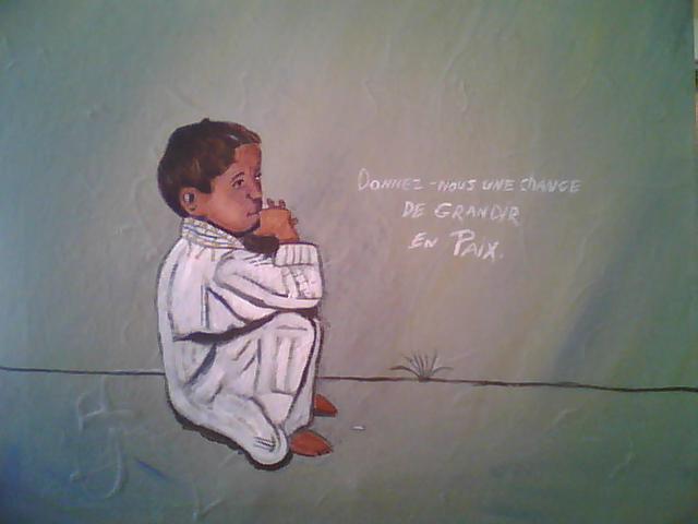L'enfant et le mur. (acrylique 41cm X 51cm) Gaza710
