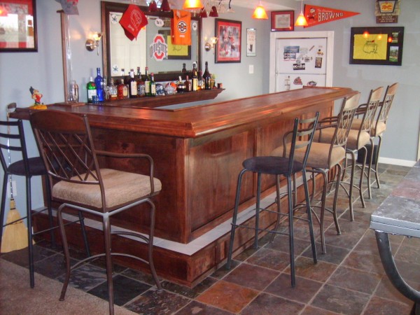 Basement Remodel -  EZ Made 12' Hardwood Sports Bar 01-sd510