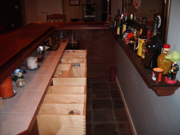 Basement Remodel -  EZ Made 12' Hardwood Sports Bar 06-sd510