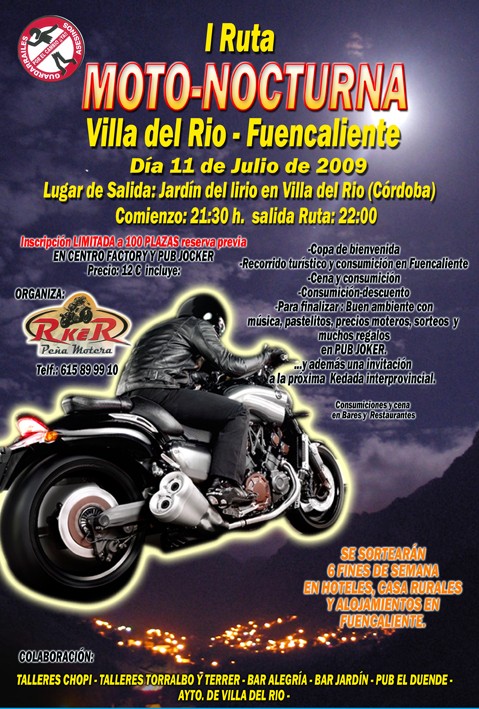 RUTA MOTO-NOCTURNA VILLA DEL RIO - FUENCALIENTE DIA 11 DE JULIO A LAS 22:00 H. Cartel11