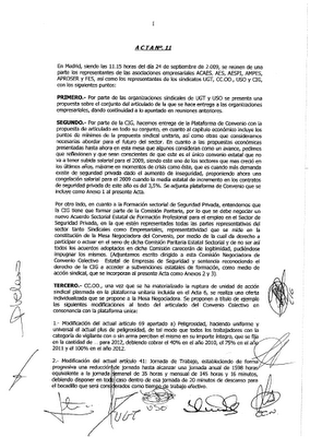 Actas de la Negociacion Colectiva de Seguridad Privada 2009 Acta1111