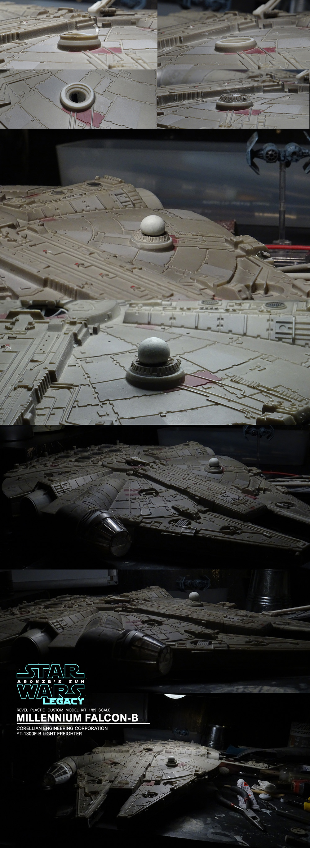 MILLENNIUM FALCON Corellian Engineering Corporation YT-1300F  1/89 Scale (Revel Easy Kit) 3_210