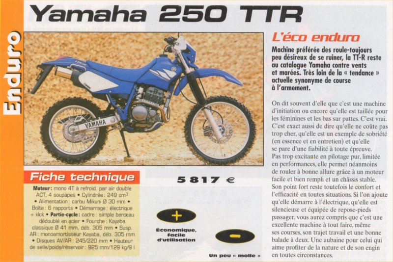 La CRF250L, la TTR 250, bref, les trails/enduro légers....quelqu'un a déjà essayé ? Et la Beta Alp 200cc....? Presse10