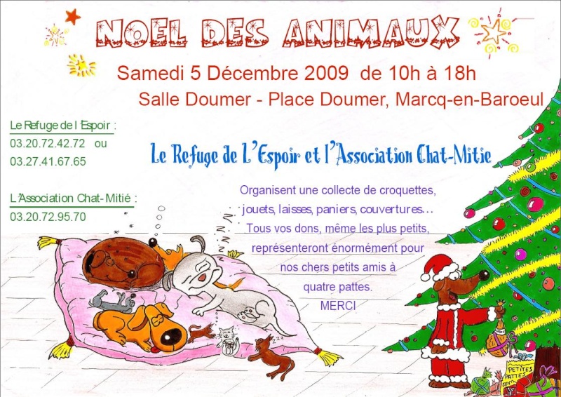 Noël des Animaux, dans le (59), 5/12/2009 Affich10