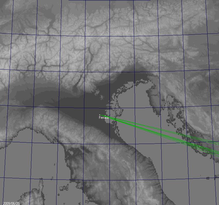 Sprite del 20 Giugno 2009 da Ferrara - direzione Croazia Gmap2012