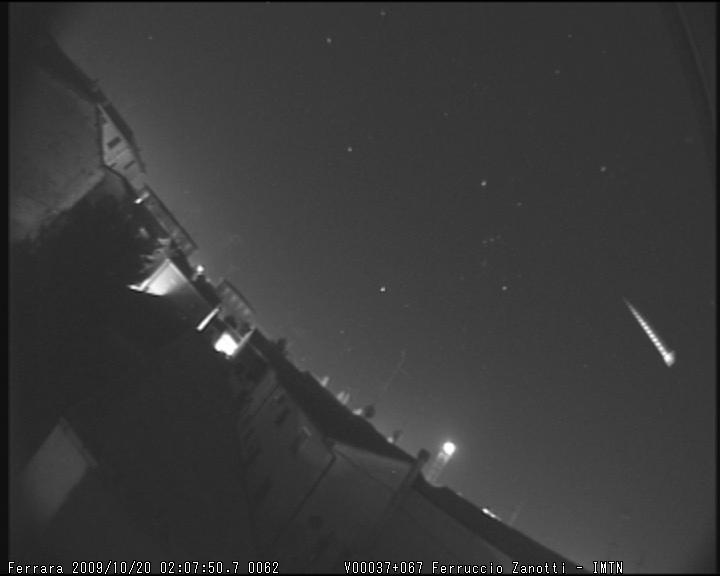 bolide Orionide 20 Ottobre 02:07:50 UT M2009160