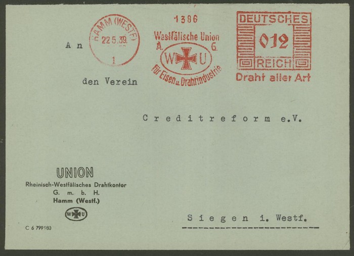 reich - Freistempel / Absenderfreistempel Deutsches Reich (bis 1945) Hamm_211