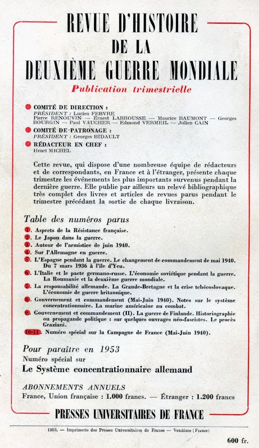 La Campagne de France mai-juin 1940, Michel (éd.) PUF 1953 Campag13