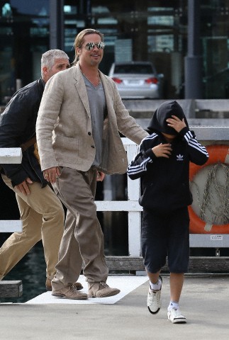 Brad and Pax Father and Son Time..Sydney, Australia,June 9th 2013 01213222