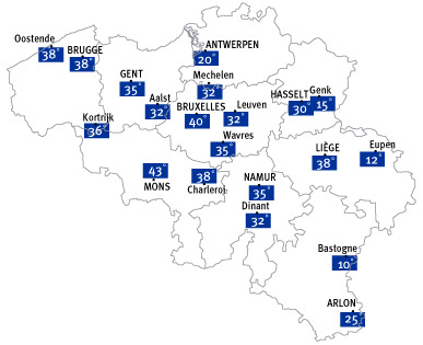 Carte de la dureté de l'eau en Belgique. 20075310