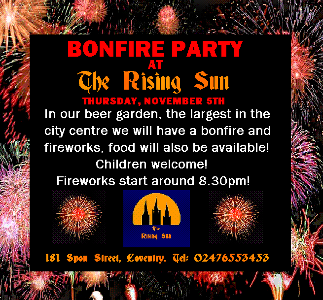 BONFIRE PARTY @ THE RISING SUN - THUSDAY, NOVEMBER 5TH. Bonfir11