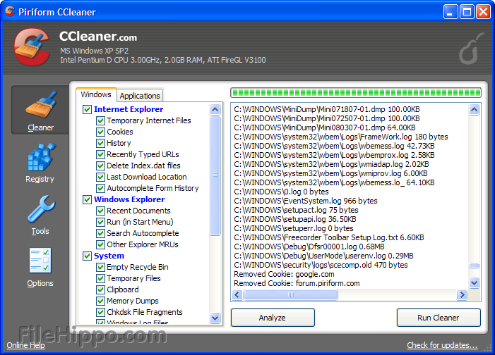 the new version of Ccleaner 955_cc10