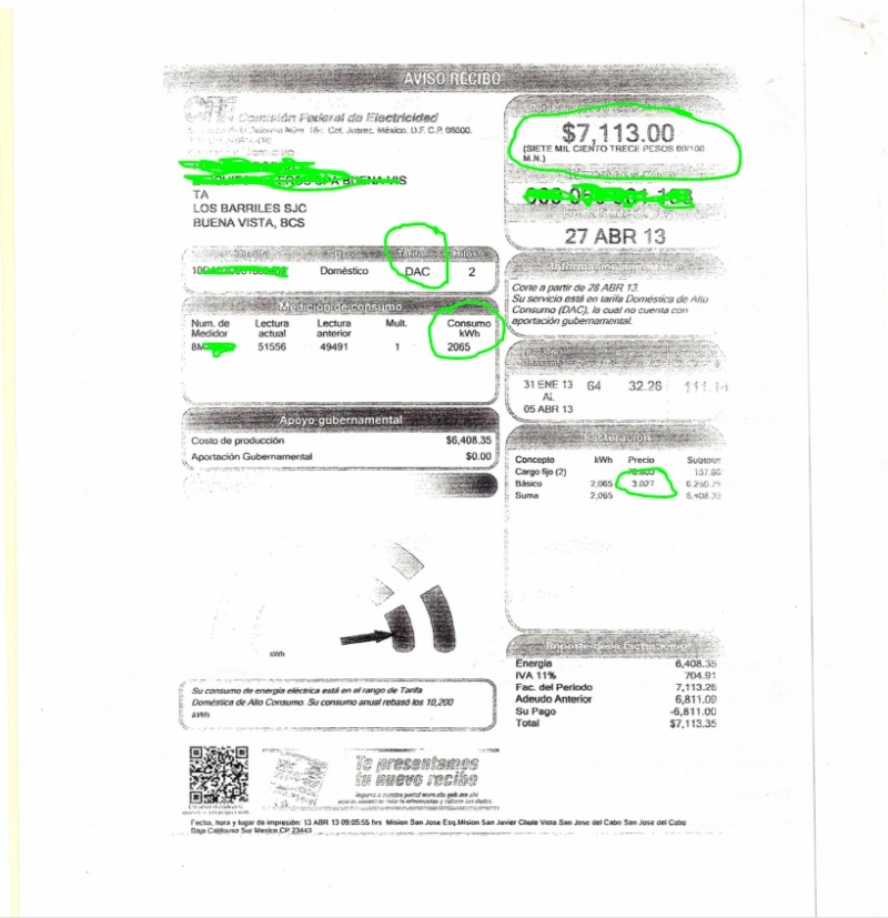 CFE electric rates vs USA rates Electr11