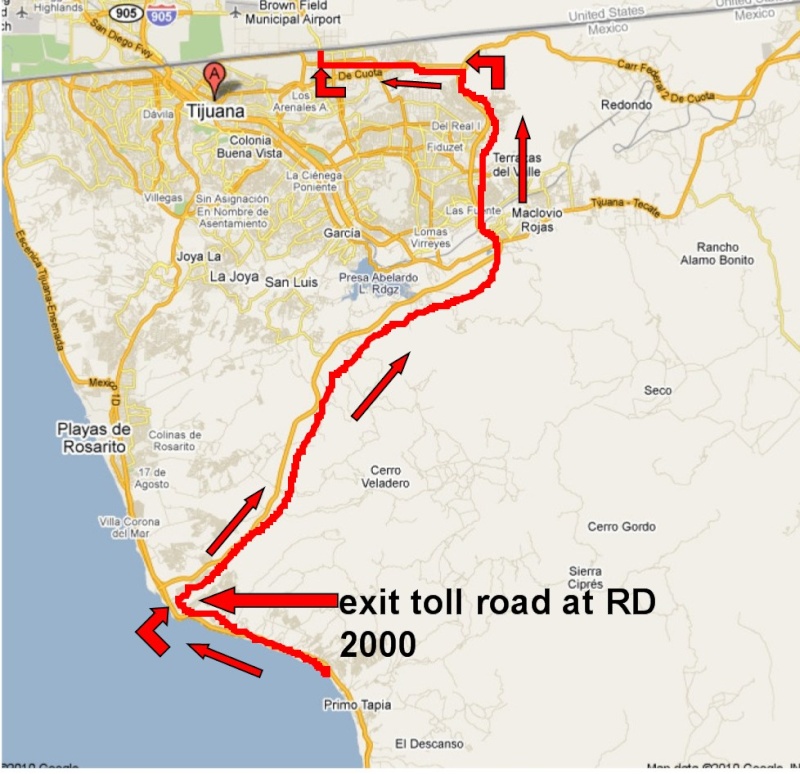 North to Otay Mesa border crossing on great road 2000 Mexico11