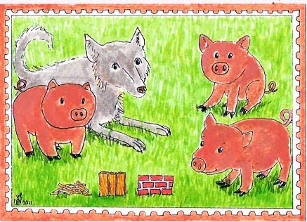 Galerie les 3 petits cochons et le grand méchant loup - Marie Aile Heleen10