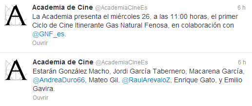 Andrea à la présentation du premier cycle du cinéma itinérant de Gas Natural Fenosa | Andrea en la presentacion del primer Ciclo de Cine Itinerante Gas Natural Fenosa  26010