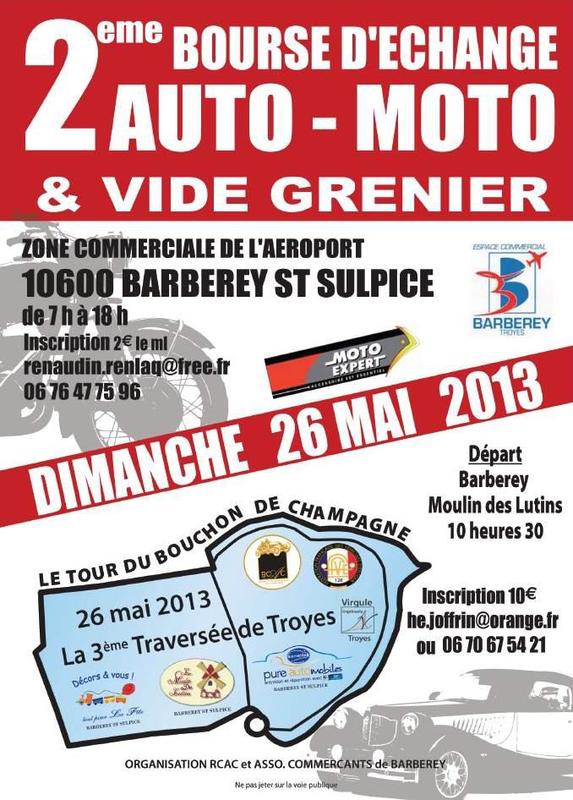 MANIFESTATION - le 26 mai 2013  à TROYES(10) bourse auto-moto Flybou10