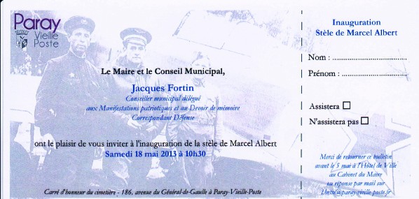 Inauguration d'une Stèle en honorant  Marcel ALBERT Inaugu10
