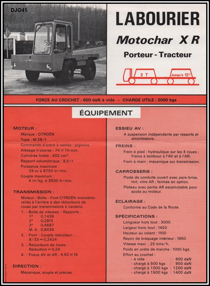 MOTOCHAR X R - PORTEUR-TRACTEUR à moteur CITROËN Labour30