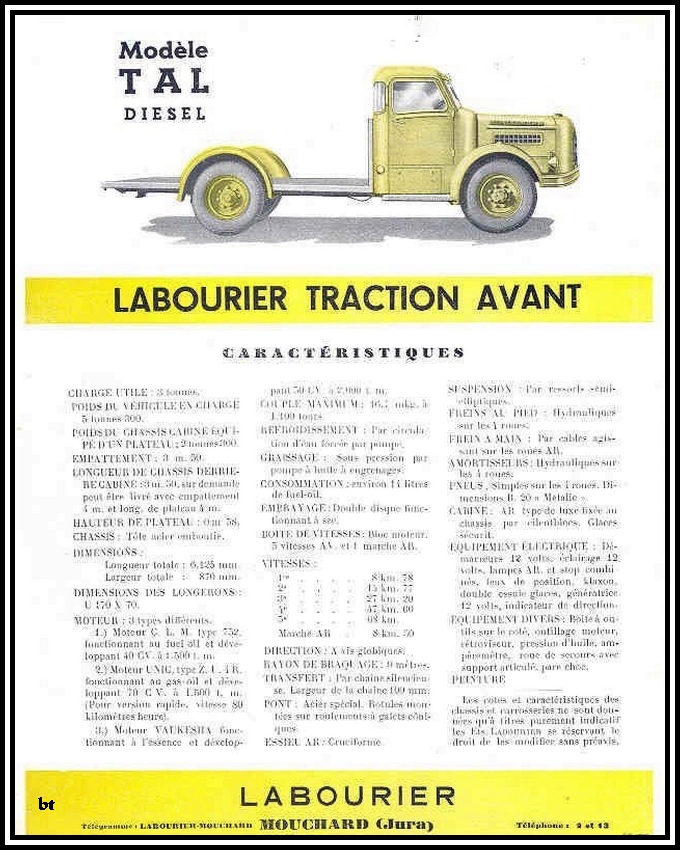 LABOURIER Camion Traction Avant TAL  Wg32210