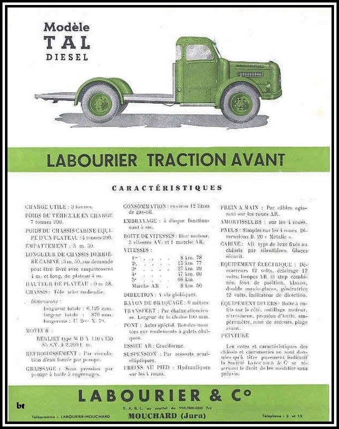 LABOURIER Camion Traction Avant TAL  Wg916411