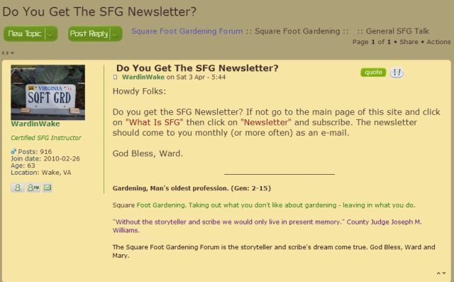 Do You Get The SFG Newsletter? Sfgfor11