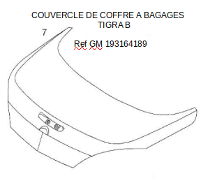 masse (poids) du couvercle du coffre de la tigra b Couver10