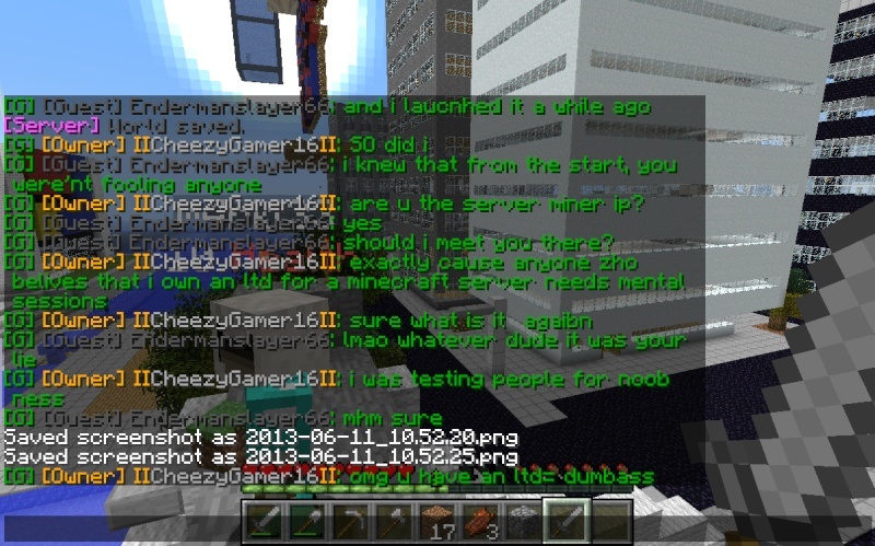 My conversation with Cheezygamer16 and the "real" Econicraft IP 2013-016