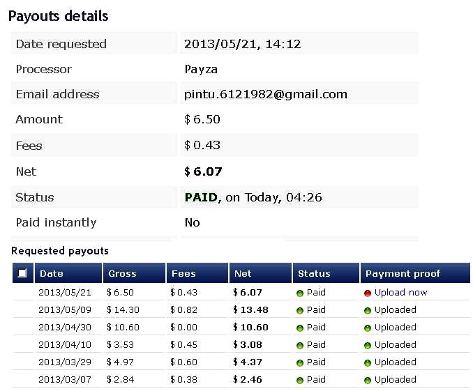 *** My 6th Payment *** Click-11
