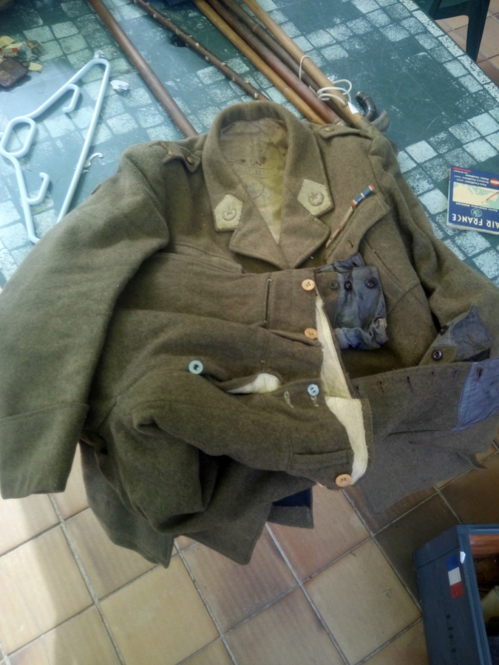 veste datée 1939 avec pattes de col croissant et étoile / boutons coloniale? -1153812