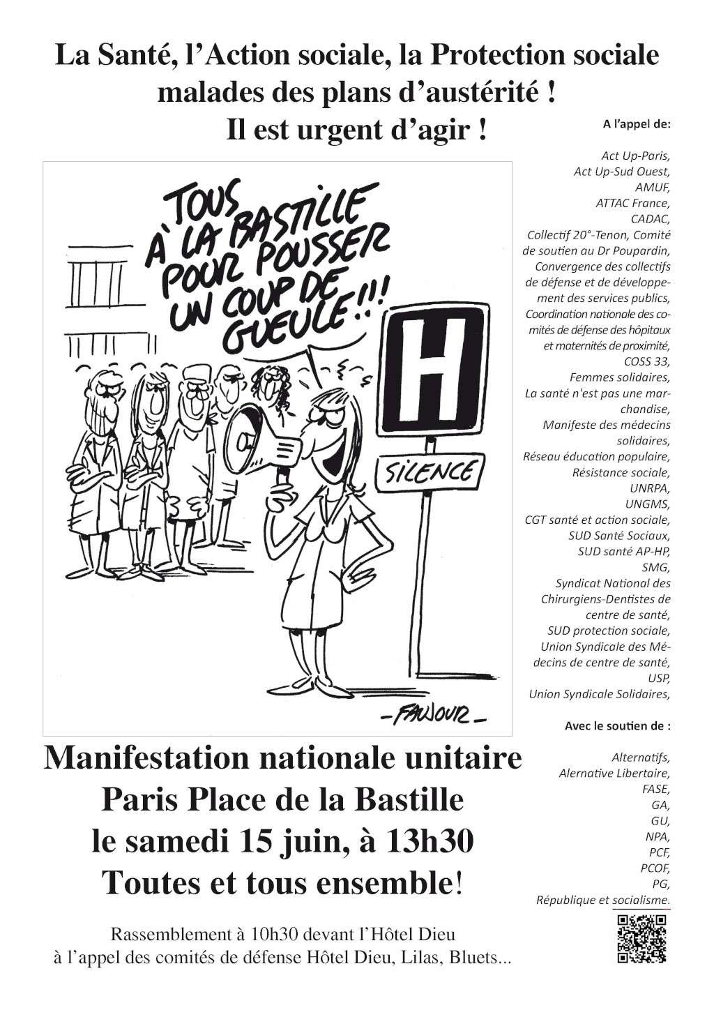 Santé, action sociale, malades de l'austérité. Manifestation nationale unitaire à Paris le 15 juin Affich10