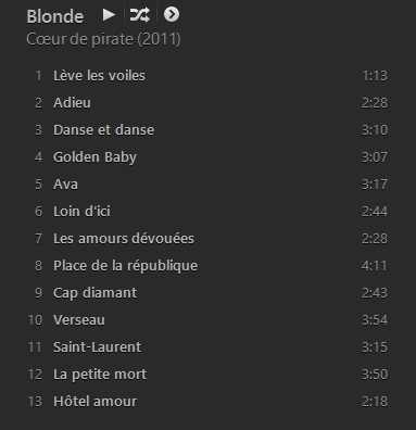 Cœur de pirate - Blonde (iTunes Plus) Trackl11