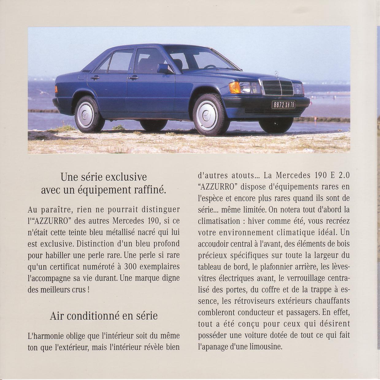 (W201): Catálogo edição especial Azzurro 190E 2.0 - francês  Aa691710