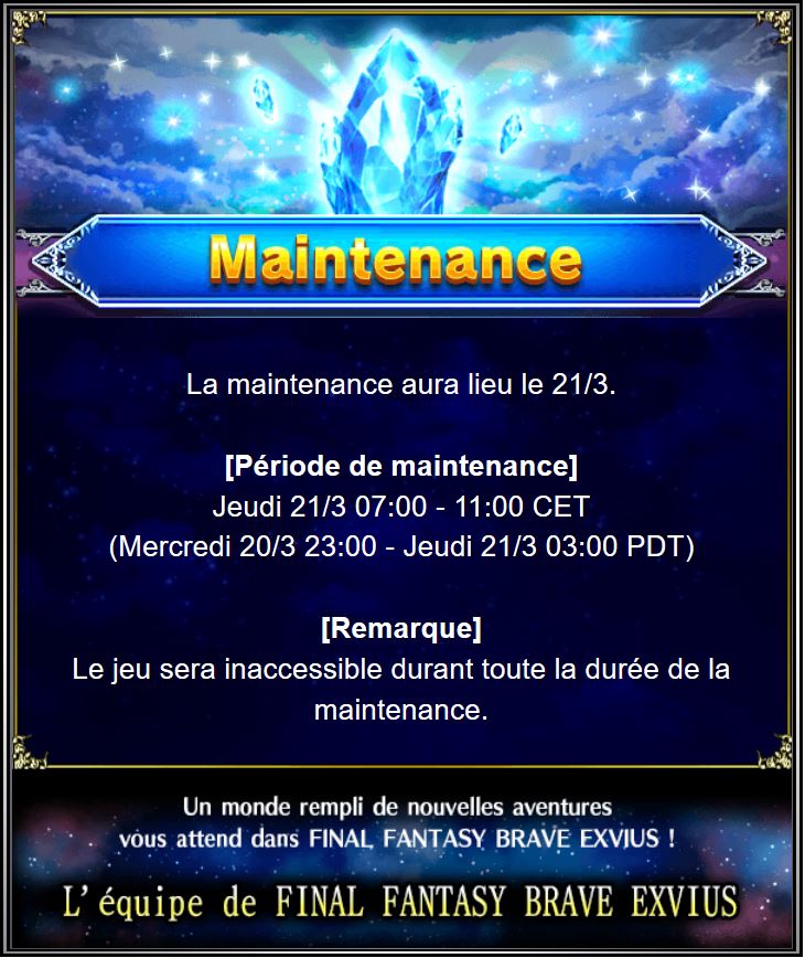 Maintenance 21/03 de 7H à 11H Captu126