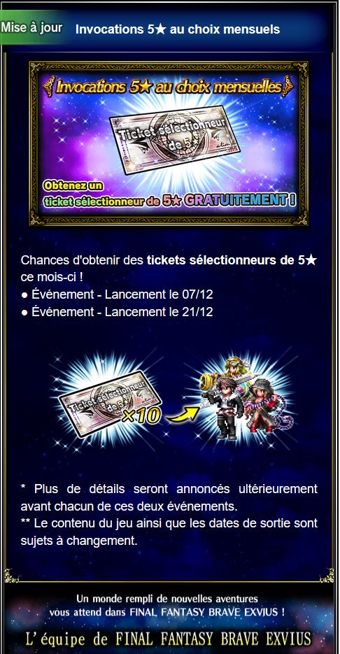 Invocations 5* au choix mensuels Captur80