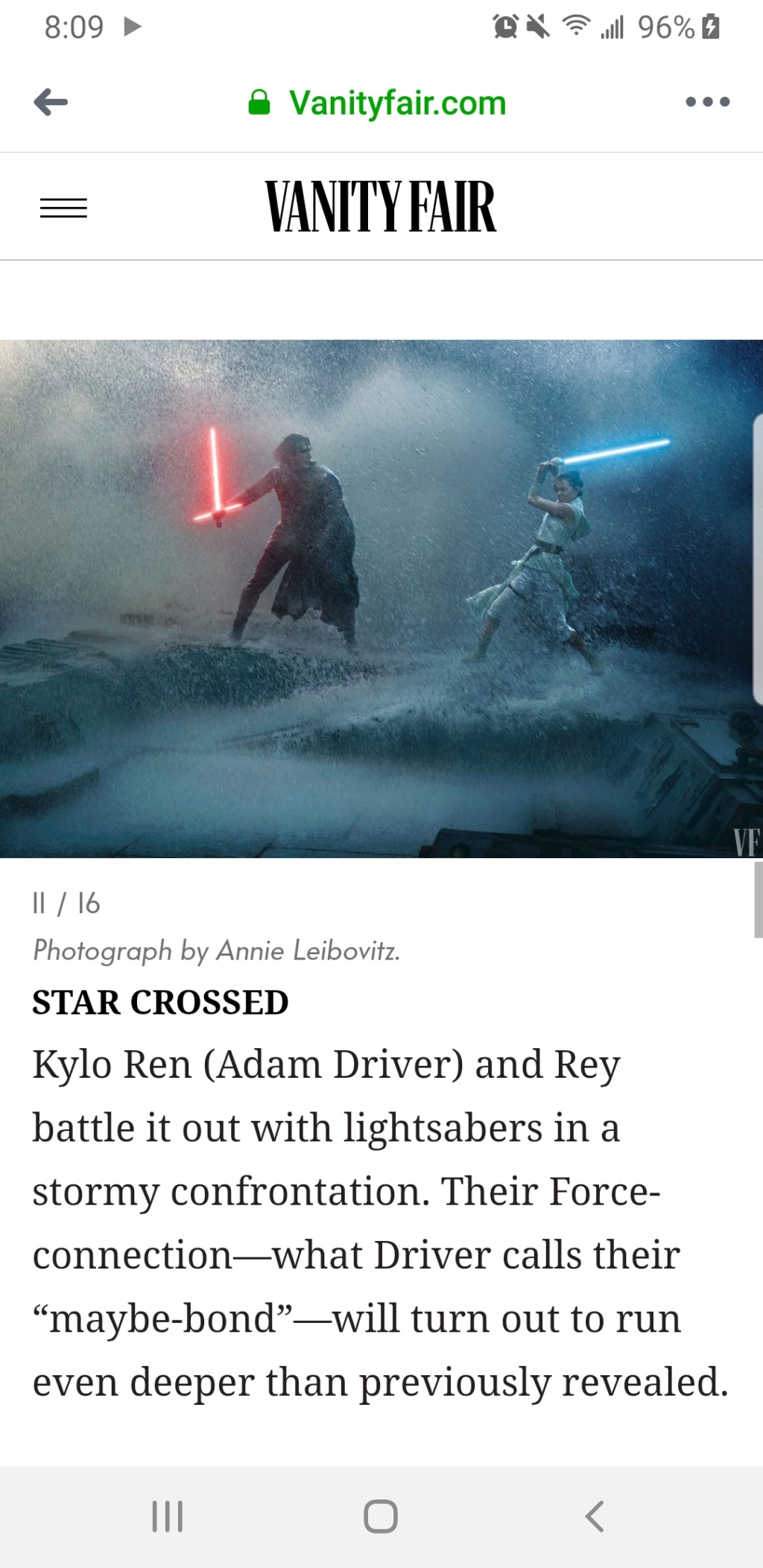 Vanity Fair Feature and Lebowitz Photos for The Rise of Skywalker Screen20