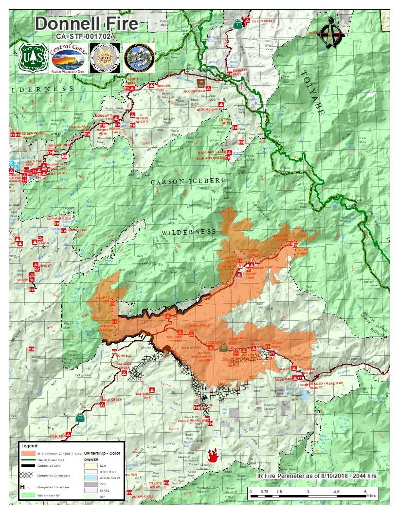 DONNELL FIRE UPDATE MAP, CLOSING IN ON ATV CAMP Donnel10