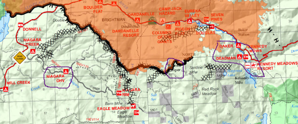 DONNELL FIRE UPDATE MAP, CLOSING IN ON ATV CAMP Fire_l11