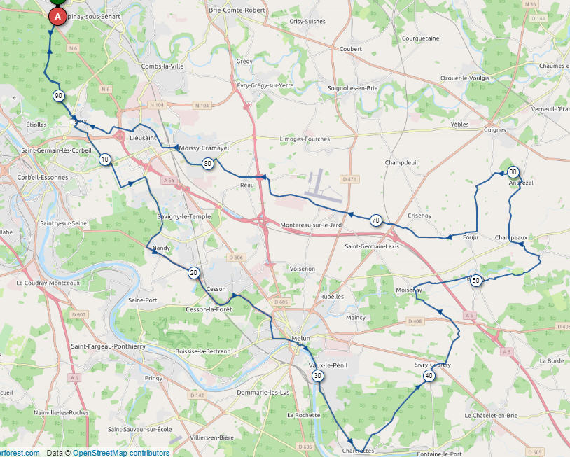 Sortie Itinéraire du Lundi 08 Mai - Saint Méry - Andrezel (95km) C82_sa10